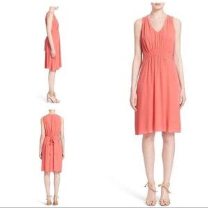 Kate Spade Watermelon Fluid Crepe Tie Back Dress Size Medium 41369